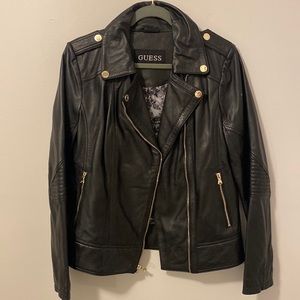 Genuine black leather jacket
